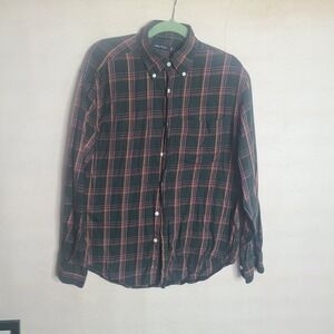 Nautica Plaid Button Up Long Sleeve Shirt Med Menswear Casual